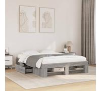 BOWEKAM RETE LETTO SENZA MATERASSO GRIGIO Sonoma 120x190 cm Matrimoniale Piccolo Legno Ingegnerizzato