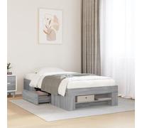 BOWEKAM RETE LETTO SENZA MATERASSO GRIGIO Sonoma 75x190 cm Singolo Piccolo Legno Ingegnerizzato