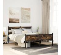BOWEKAM RETE LETTO SENZA MATERASSO ROVERE Fumè 150x200 cm King Size Legno Ingegneri