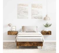 BOWEKAM RETE LETTO SENZA MATERASSO ROVERE Fumè 75x190 cm Singolo Piccolo Legno Ingegn