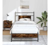 BOWEKAM RETE LETTO SENZA MATERASSO ROVERE Fumè 90x190 cm Singola Legno Ing