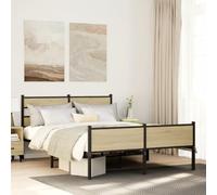 BOWEKAM RETE LETTO SENZA MATERASSO ROVERE Sonoma 150x200 cm King Size Legno Ingegnerizzato