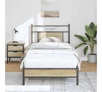 BOWEKAM RETE LETTO SENZA MATERASSO ROVERE Sonoma 90x190 cm Singola Legno Ingegneri