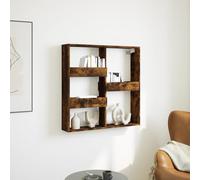 BOWEKAM Scaffalatura da parete con mensole e sporgenze - Armadio da parete in rovere fumé 80x15x80 cm in legno ingegnerizzato