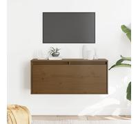 BOWEKAM Scaffalatura da parete con mensole e sporgenze, mobile da parete, 80 x 30 x 35 cm, in legno massello di pino
