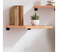 BOWEKAM Scaffalatura da parete e mensola da parete marrone chiaro 40 x 50 x (2-4) cm legno massello trattato rovere
