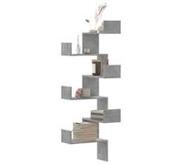 BOWEKAM Scaffalatura da parete e sporgenze - Mensola angolare da parete in cemento grigio 45 x 45 x 147 cm in legno ingegnerizzato