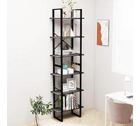 BOWEKAM Scaffale portaoggetti grigio 60 x 30 x 210 cm in legno ingegnerizzato, scaffalature, librerie e ripiani in piedi