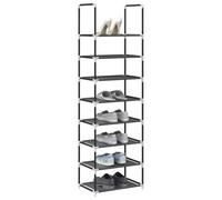 BOWEKAM Scarpiera a 8 ripiani in tessuto non tessuto, 44 x 28 x 145 cm, colore: Nero