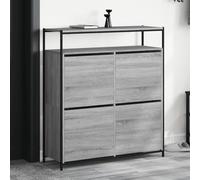 BOWEKAM Scarpiera con 4 cassetti ribaltabili grigio Sonoma 100x34x112 cm