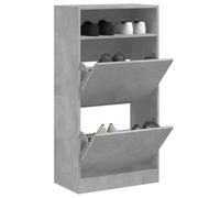 BOWEKAM Scarpiera grigio cemento 60x34x116 cm Legno Ingegnerizzato