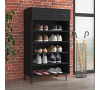 BOWEKAM Scarpiera nera 60x35x105 cm Legno Ingegnerizzato