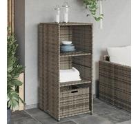 BOWEKAM Scatole portaoggetti da esterno in polyrattan grigio, 50 x 55 x 115 cm