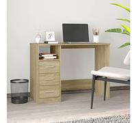 BOWEKAM SCRIVANI UFFICIO CON CASSETTI ROVERE Sonoma 102x50x76 cm Legno Ingegnerizzato