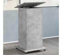 BOWEKAM SCRIVANI UFFICIO LETTO CON RUOTE E CASSETTO GRIGIO 55x55x107 cm Legno Ingegnerizzato