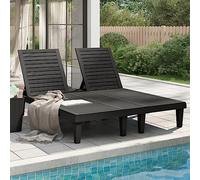 BOWEKAM Sdraio doppio nero 155 x 138 x 83 cm in polipropilene, mobili da esterno, sedie a sdraio