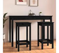 BOWEKAM Sedie-Cucina & Sala da Pranzo-Sedie Bar Sedie 2 pz Nero 40x40x78 cm Legno massello Pino