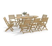 BOWEKAM Sedie da giardino pieghevoli in legno massello di acacia, 54,5 x 61,5 x 86,5 cm, 6 pezzi