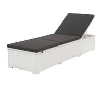 BOWEKAM Sedie prendisole per esterni con cuscino nero in polyrattan bianco