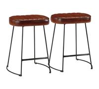 BOWEKAM Sedie-Tavolo & Sgabelli Bar-Sgabelli Bar 2 pz Marrone Scuro 40x29.5x53 cm