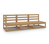 BOWEKAM Set da giardino in legno di pino massiccio, 3 pezzi, marrone miele