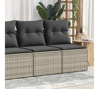 BOWEKAM Set di 2 pezzi divano da giardino con cuscini, grigio chiaro polyrattan acacia