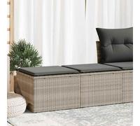 BOWEKAM Set di 2 pezzi divano da giardino con cuscini, grigio chiaro polyrattan acacia