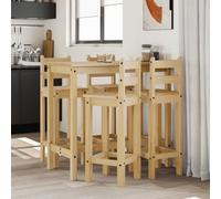 BOWEKAM Set di mobili da cucina e sala da pranzo, 5 pezzi, in legno massello di pino