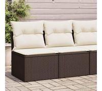 BOWEKAM Set di mobili da esterno per esterni, set da 2 pezzi con divano da giardino con cuscini, in polyrattan marrone e acacia