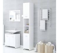 BOWEKAM Set di mobili-Set di mobili da bagno-Mobile da bagno Bianco 30x30x183,5 cm Legno ingegnerizzato