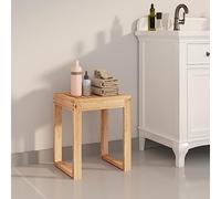 BOWEKAM Sgabello Bagno 40x30x46 cm Legno Massello Noce