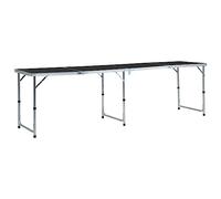 BOWEKAM Sporting Goods-Outdoor Ricreazione-Campeggio & Escursionismo-Tavolo da campeggio pieghevole Grigio Alluminio 240x60 cm