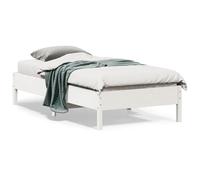 BOWEKAM Struttura letto senza materasso bianco 75 x 190 cm singolo piccolo in legno massello di pino