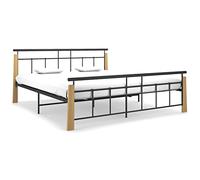 BOWEKAM Struttura letto senza materasso in metallo e legno massello di rovere, 180 x 200 cm, super king size