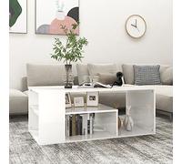 BOWEKAM Tavoli-Accent Tavoli-Tavolini-Tavolino da Caffè Bianco Lucido 100x50x40 cm Legno Ingegnerizzato
