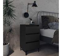 BOWEKAM Tavoli-Comodini-Armadietto Letto con Gambe in Metallo Nero 40x35x69 cm