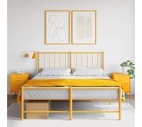 BOWEKAM Tavoli-Comodini-Comodini 2 pz Giallo Senape 36x39x50.5 cm Acciaio