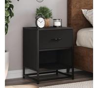 BOWEKAM Tavoli-Comodini-Comodini 2 pz Nero 40x31x50 cm Legno Ingegnerizzato