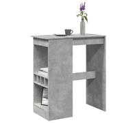 BOWEKAM Tavoli-Cucina & Sala da Pranzo-Tavolo Bar con Rastrelliere Grigio Cemento 90x47.5x103.5 cm Legno Ingegnerizzato