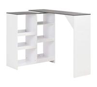 BOWEKAM Tavoli-Cucina & Sala da Pranzo-Tavolo Bar Tavolo con Ripiano Mobile Bianco 138x39x110 cm