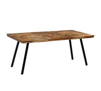 BOWEKAM Tavoli-Cucina & Sala da Pranzo-Tavolo da Pranzo Teak Recupero e Acciaio 180x90x76 cm