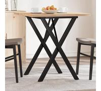 BOWEKAM Tavoli-Cucina & Sala da Pranzo-Tavolo da Pranzo X-Frame 70x70x75.5 cm Legno Massello Pino e Acciaio