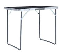 BOWEKAM Tavolo da campeggio pieghevole con struttura in metallo, 80 x 60 cm, grigio