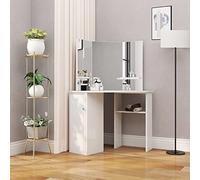 BOWEKAM Toeletta angolare da trucco, colore: bianco