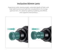 Bowens Mount Optical Snoot - Accessorio per flash da studio con montatura Bowens con 16 schede grafiche metalliche e 8 filtri colore per effetti luci creativi + struttura in allu