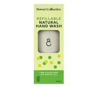 Bower Collective Starter pack per lavaggio a mano naturale, sapone liquido a mano lime e aloe vera, dispenser riutilizzabile con sapone da bagno ricaricabile da 400 ml, lavaggio a mano ecologico
