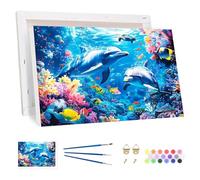 Bowetile Gesù di Pasqua Dipingere per Numeri per Adulti, Kit Paesaggio Lavoretti Creativi per Numeri per Principianti, Kit Pittura Acrilica Numerata Per Decorazione Della Casa20x30cm