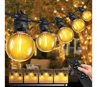 Bowfar Catena Luminosa Esterno, 10M 17 + 2 G40 Luci da Esterno Giardino con Telecomando e Dimmerabile, Impermeabile IP68 Catena Luci Esterno per Balcone, Terrazza, Feste, Festival, Matrimoni