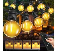 Bowfar Catena Luminosa Esterno, 20M 33 + 2 G40 Luci da Esterno Giardino con Telecomando e Dimmerabile, Impermeabile IP68 Catena Luci Esterno per Balcone, Terrazza, Feste, Festival, Matrimoni