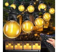 Bowfar Catena Luminosa Esterno, 20M 33 + 2 G40 Luci da Esterno Giardino con Telecomando e Dimmerabile, Impermeabile IP68 Catena Luci Esterno per Balcone, Terrazza, Feste, Festival, Matrimoni